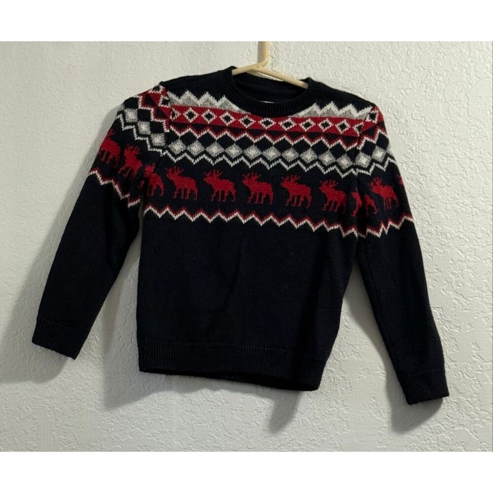 Abercrombie Kids moose Christmas sweater y2k vintage winter jumper 7 8